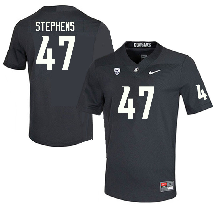 Washington State Cougars #47 Darnell Stephens College Football Jerseys Sale-Charcoal